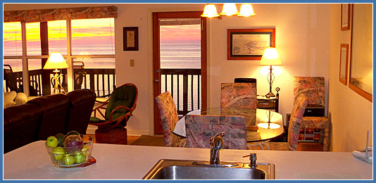 Wide shot of dining room - sunrise